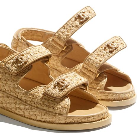 sandalias chanel beige|real real chanel sandals.